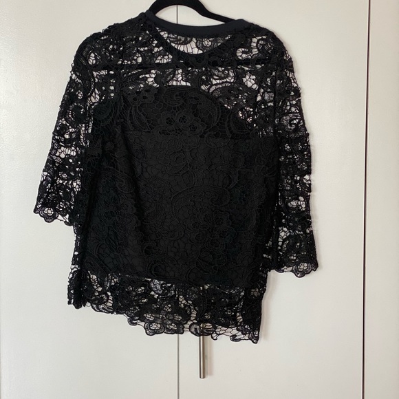 Zara Black Lace Sweatshirt - Picture 1 of 5